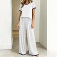 thumbnail image 2 of Nugftut Womens Pajama Set Short Sleeve Long Pants 2 Piece Summer Fall Lounge Soft Comfy Pjs Set Sleepwear, 2 of 5
