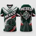 thumbnail image 5 of Men Mexico Soccer Jersey, Men’s V Neck Short Sleeve Breathable Sports Jersey Fan Shirt for Match White M, 5 of 5