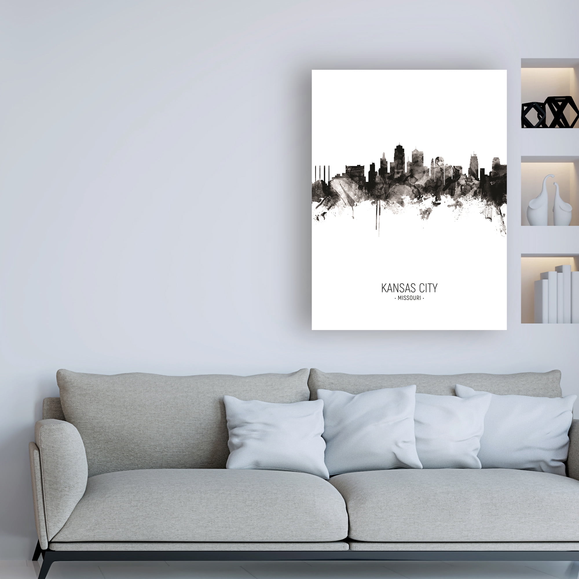 Trademark Fine Art 'Kansas City Missouri Skyline Portrait II' Canvas Art by Michael Tompsett