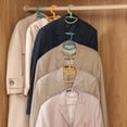thumbnail image 4 of 4Pcs PVC Heavy Duty Plastic Hangers, Non Slip Slimline, Suit Jacket T Shirt Hangers, Gold Hooks, Space Saving Clothes Hanger, Suitable for Bedroom Closet,Shirts,Pants,Strong Enough for Coat(Purple), 4 of 6