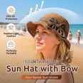 thumbnail image 3 of 2026 New Sun Hat with Bow Elegant Woven Straw Sun Hat for Women Wide Brim Packable Travel Bucket Hat Crochet Hats for Women, 3 of 7