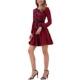 thumbnail image 4 of Vestido A-Line Elegante de Cuello Redondo con Botones de Houndstooth para Mujeres INSPIRE CHIC Talla S, 4 of 6