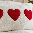 thumbnail image 2 of Valentines Day Heart Pillow Covers 12*20in Rectangle Lumbar Support Cushion Soft Faux Plush Heart Pillow Decorative Throw Pillows Women Wedding Gift for Home Decor (Red Heart), 2 of 8