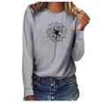 thumbnail image 1 of Pompotops T-shirt à Manches Longues et Col Rond Imprimé pour Femmes Chemisier, 1 of 4