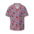 thumbnail image 3 of Goofa Strawberries Printed Men's Casual Short-sleeved Shirt,Lightweight Breathable Button-down,Summer Casual men's top,Versatile Fashion shirt-Large, 3 of 7