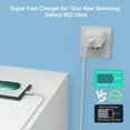 thumbnail image 2 of for Samsung Galaxy A30s ,45W USB-C Samsung Super Fast Charger Type C Charger Kit [ 1x 45W PPS Wall Charger + 2x USB C 6FT 5A Cables] - White, 2 of 5