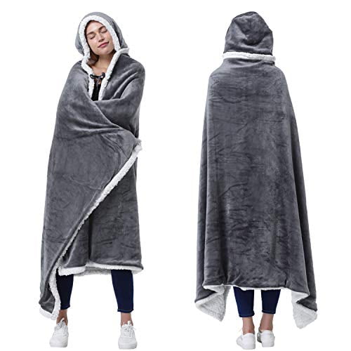 Clothing Gender-Neutral Adult Clothing Costumes Wolf hooded wrap poncho  polar fleece Native Navajo cape warm 