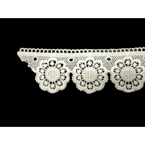Dutch Lace Off-White 3.75" Wide Venice Cluny Type Lace Insertion Trim Flowers Floral by the Yard (M409.44)