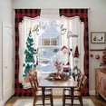 thumbnail image 5 of Red Gnomes Christmas Sheer Curtains 96 Inches Long, Xmas Tree Gifts Red Black Plaid Light Filtering Window Curtains for Living Room/Bedroom, Rod Pocket Voile Sheer Curtain Drapes, 52"Wx96"L, 2 Panels, 5 of 9