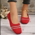 thumbnail image 6 of Red Women Comfortable Slip On Flats Hollow Fly Knit Shallow Mouth Red For Summer And Fall Fashion, 6 of 9