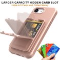 thumbnail image 4 of Decase Compatible with Apple iPhone 16E Case with Card Holder & Mirror, Military Grade Protection Hard Wallet Phone Case with Kickstand Cover fits for iPhone 16E,Shockproof Protection Cover,Rosegold, 4 of 6