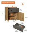 thumbnail image 2 of WAMPAT Nightstands Set of 2, Modern Large Bedside Tables with Adjustable Storage Shelf, Wooden Accent Cabinets with Drawer and Door for Bedroom, Dark Brown Wood, 2 of 8