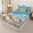 thumbnail image 2 of Homewish Teens Ocean Beach Crystal Pearl Zipper Twin Comforter Sets with Fitted Sheet and 2 Pillowcases,Sea Starfish Shell Zipper Bedding Set for Boys Girls,4-Piece,Grey Reversible, 2 of 6