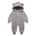 thumbnail image 3 of XFHLMJFF Hooded Jumpsuits Bear Ears Zipper Snowsuit Baby Boys Girls Long Sleeve Winter Warm Coat Coveralls Outfit Size 12-18 Months, 3 of 3