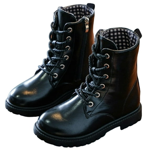 Shachafan Stylish Lined Leather Ankle Boots For Girls Casual Winter Footwear With Non Sole Kids Rainy Boots Fancy Shoes for Girls