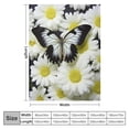thumbnail image 4 of Chilfamy Butterfly White Flower Yellow Centers Print Throw Blanket, Flannel, Lightweight Soft Blanket 40x50in, 4 of 6