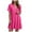 Hot Pink, variant on felwors Women's Lapel Summer Button Front Knee Length Flattering Loose Fitting Casual Dresses Green, XXL