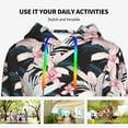 thumbnail image 4 of Kdxio Orchids Flowers Print Womens Oversized Hoodies Sweatshirts Hooded Pullover Tops Sweaters Casual-Small, 4 of 7