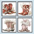 thumbnail image 1 of Juego de Pintura de Diamantes 5D FLhrweasw 4 Piezas Botas de Vaquero, 1 of 9