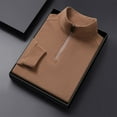 thumbnail image 4 of pstuiky camisas de manga larga para hombre, Blusa/camisa informal y moderna de color liso con cuello alto, manga larga y bolsillo con cremallera para hombre salir tops m, 4 of 9