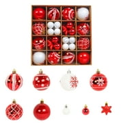 Inevnen 42Pcs Christmas Ball Ornaments  Christmas Tree Ornaments with Hanging Loop