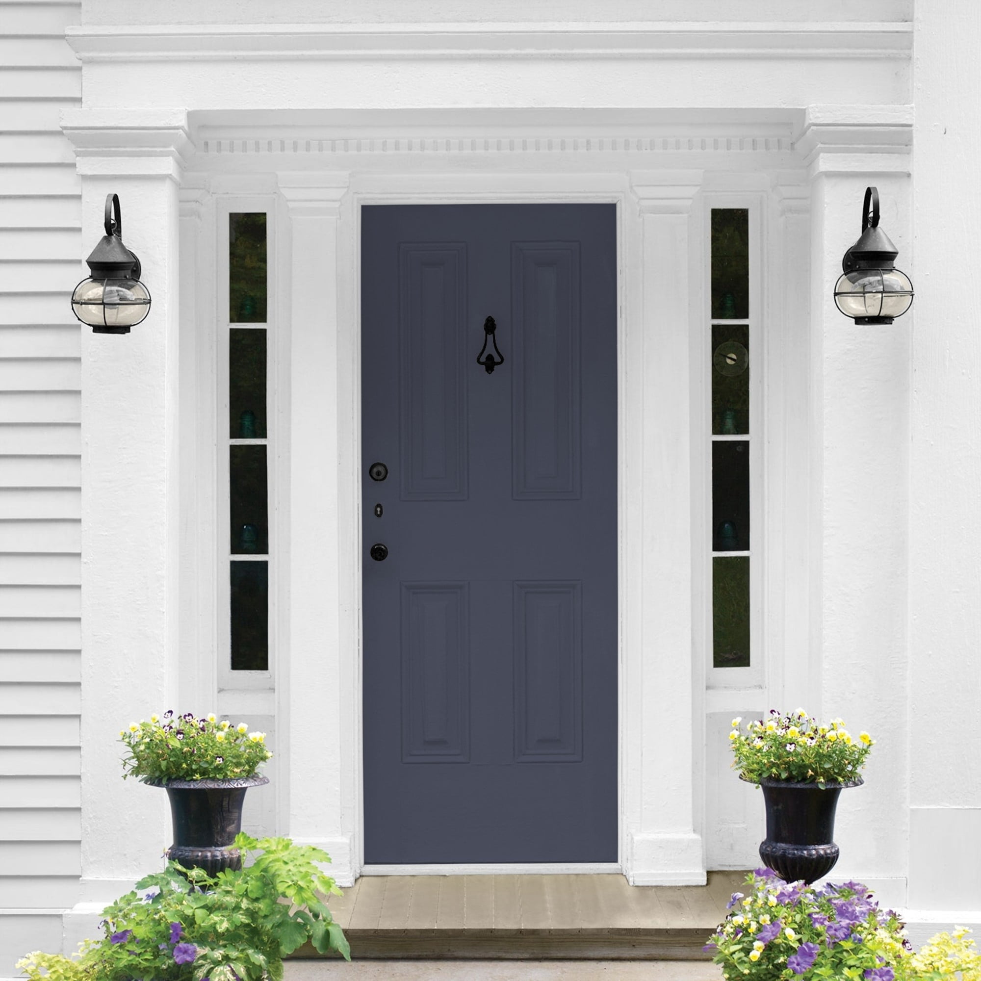 Glidden One Coat Black Flame / Purple Semi-Gloss Exterior Paint with Primer, 1 Gallon
