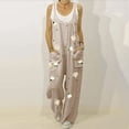 thumbnail image 2 of Leutsin Womens Pants Overalls Rompers Daisy Printed Buttons Suspender Jumpsuit, 2 of 5