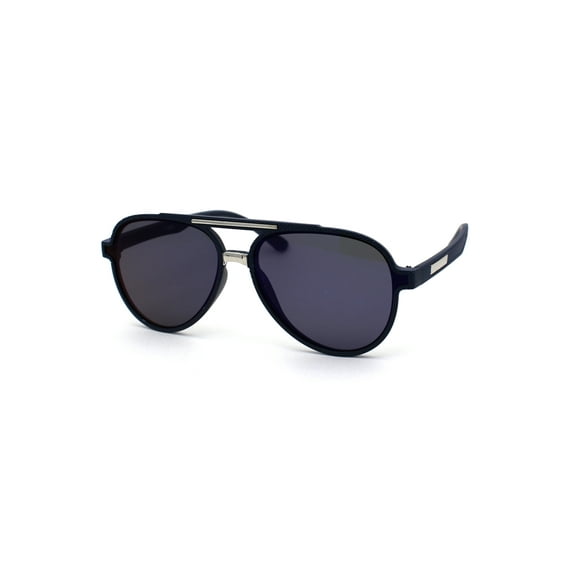 Mens Gentlemans Mod Designer Plastic Racer Sunglasses Navy Silver Blue Mirror
