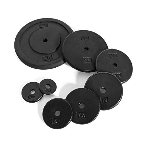 CAP Barbell Cast Iron Standard 1Inch Weight Plates, Black, 1.25 Pounds