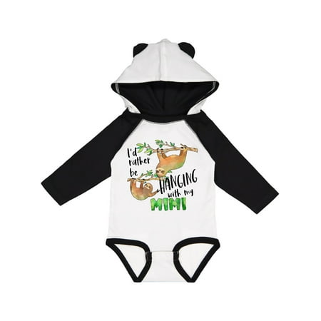 

Inktastic Id Rather Be Hanging with my Mimi- Cute Sloths Gift Baby Boy or Baby Girl Long Sleeve Bodysuit