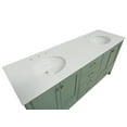thumbnail image 2 of Horizon 72" Double Bathroom Vanity with Sage Green Cabinet and Engineered White Top, 2 of 5