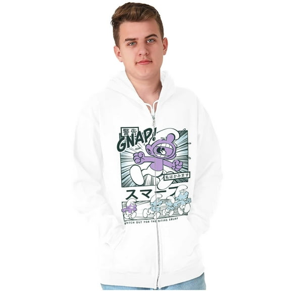 Purple Smurfs GNAP Manga Cartoon Zip Up Hoodie Men's Women's Brisco Brands M