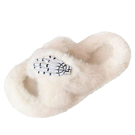 

Jungdeepe Women s Autumn And Winter Fashion Solid Fuzzy Womens Slippers Size 9 Slide on Closed Toe Shoes for Women Striped Bow Sandals Women Slippers Women s Slippers Memory Foam Open Toe