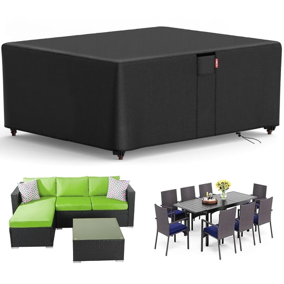 LXKCKJ Housses pour Meubles de Patio Imperméables - Housse pour Ensemble de Meubles d'Extérieur en Tissu Robuste 420D - Housse de Protection pour Meubles Fi