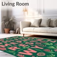 thumbnail image 2 of ODIKA 6'x9' Machine Washable Non-Slip Area Rug, Playful ABC Foundation with Hand Drawn Letter Illustrations High Traffic Rug with Pad, Green, 690018, 2 of 8