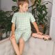 thumbnail image 4 of Balery Green Checkboard Conjunto de Pijama Infantil de Manga Corta con Estampado – Ropa de Dormir de Algodón Suave-XX-Large, 4 of 6