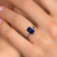 thumbnail image 4 of Gem Stone King 14K White Gold Blue Sapphire Solitaire Engagement Ring for Women | 3.45 Cttw | Octagon 10X8MM | Gemstone September Birthstone | Size 8, 4 of 6