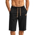 thumbnail image 2 of Fwqbns Men's Casual Quick Dry Summer Beach Shorts Drawstring Lightweight Shorts with Pockets for Vacation Beach Black, 2 of 9