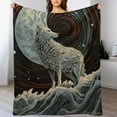 thumbnail image 3 of ARISTURING Wolf Blankets and Throws Blankets Decorative for Adults and Kids Design Pretty Art Gift Home Decorative Living Room Sofa Hug Plush Soft Beding Nap Cozy Blanket, 3 of 6