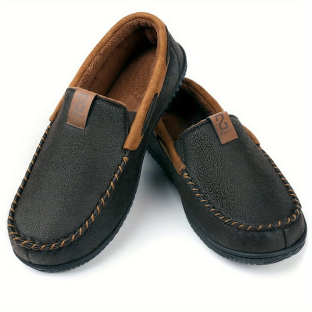 Lightweight SlipOn House Shoes for Men NonSlip Thermal Rubber Sole Closed Toe Slides for