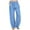 Blue, variant on MuZeFu Women'S Pants Petite Elastic Waist Women Casual Linen Drawstring Elastic Waist Long Wide Leg Pants
