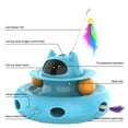 thumbnail image 2 of 4 in 1 Indoor Interactive Cat Toy Smart Cat Feather Wand USB Rechargeable Cat Teaser Blue, 2 of 9