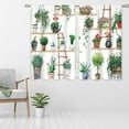 thumbnail image 3 of Boho Plant Floral Kitchen Curtains, Flower Plant Small Window Treatment, Green Leaf Cafe Short Window Curtains for Bathroom Dining Laundry Room, Farmhouse Nature Botanical Drapes 27.5x39 inch, 3 of 6