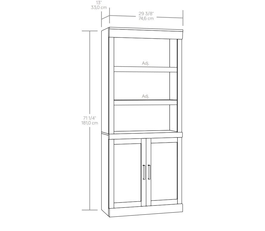Better Homes & Gardens Glendale 5-Shelf Bookcase With Doors, Light Honey Finish