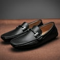 thumbnail image 5 of Big Size Men's Casual Retro Loafers Slip On Leather Shoes Lightweight Driving Shoes Moccasins Classic Penny Loafer Flats Boat Shoes, 5 of 10