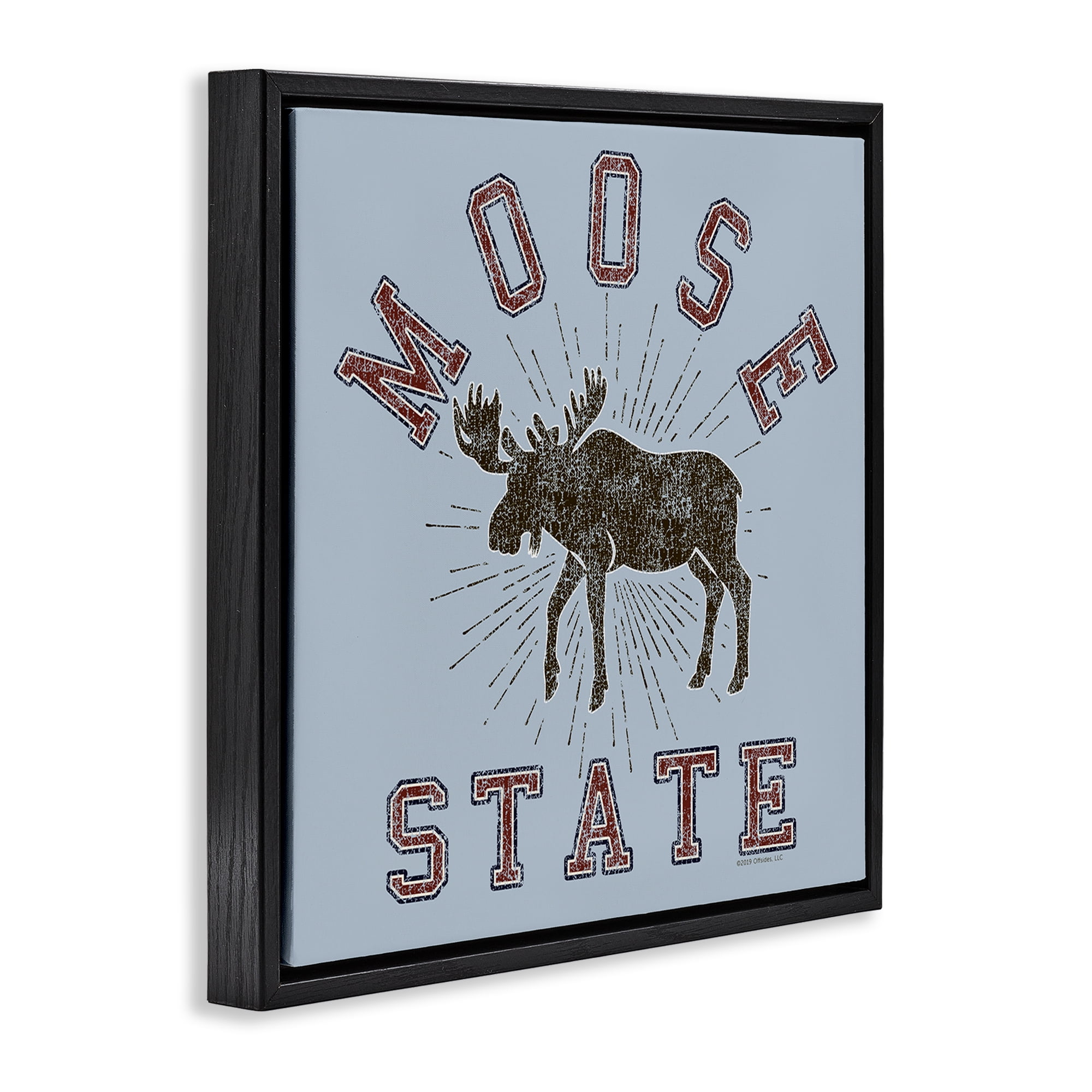 Stupell Industries Vintage Moose State Animals Painting Black Floater Framed Canvas Art Print Wall Art, 25 x 25