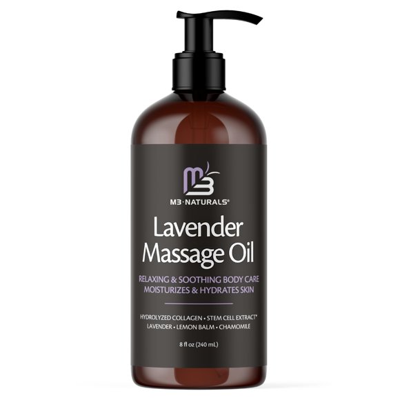 Aceite de masaje M3 Naturals Lavender con colágeno y células madre