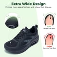 thumbnail image 3 of Wide Toe Box Shoes for Women Arch Support Walking Shoes Plantar Fasciitis Orthotic Tennis Sneakers Black US 9, 3 of 7
