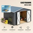 thumbnail image 2 of EASYHAWK 10x12FT Metal Outdoor Storage Shed, Heavy-Duty Steel Garden Shed with Lockable Doors for Backyard, Patio, Lawn, 2 of 7