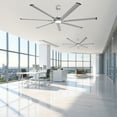 thumbnail image 2 of Parrot Uncle Industrial 84" Silver Large Ceiling Fan with LED Lights and Remote Control, 2 of 16